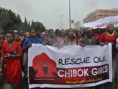 In this file photo, women attend a demonstration calling on the Nigerian government to rescue the 200 schoolgirls kidnapped from school in Chibok. AP image