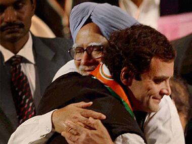 Prime Minister Manmohan Singh and Congress Vice President Rahul Gandhi. PTI