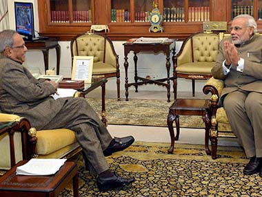 Narendra Modi meets President, to be sworn in as PM on Monday Narendra Modi meets President, to be sworn in as PM on Monday