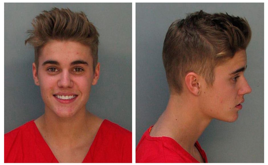 Photos: Justin Bieber joins Paris Hilton in police mugshot hall of fame