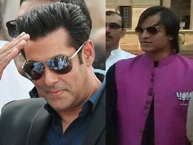 Salman Khan and Viveik Oberoi were both spotted at the swearing-in ceremony. PTI.