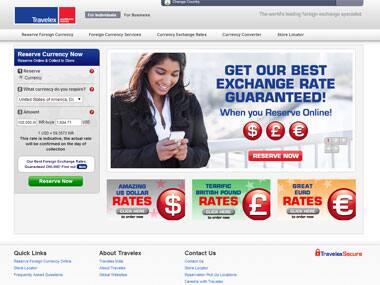 Screengrab of the Travelex website. 