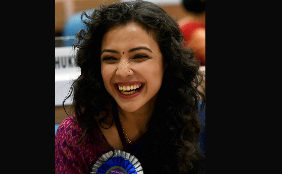 Best Lead Actress award winner Geetanjali Thapa at the 61st National Film Awards 2013 function in New Delhi on Saturday. PTI