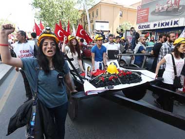 Protests in Turkey demanding action against responsible officials in the mining disaster. AFP