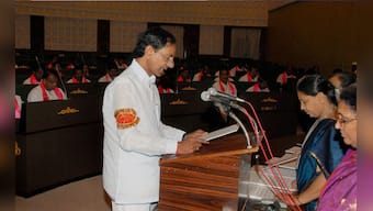 Telangana's first assembly session: KCR takes oath, MPs arrive in bullock carts