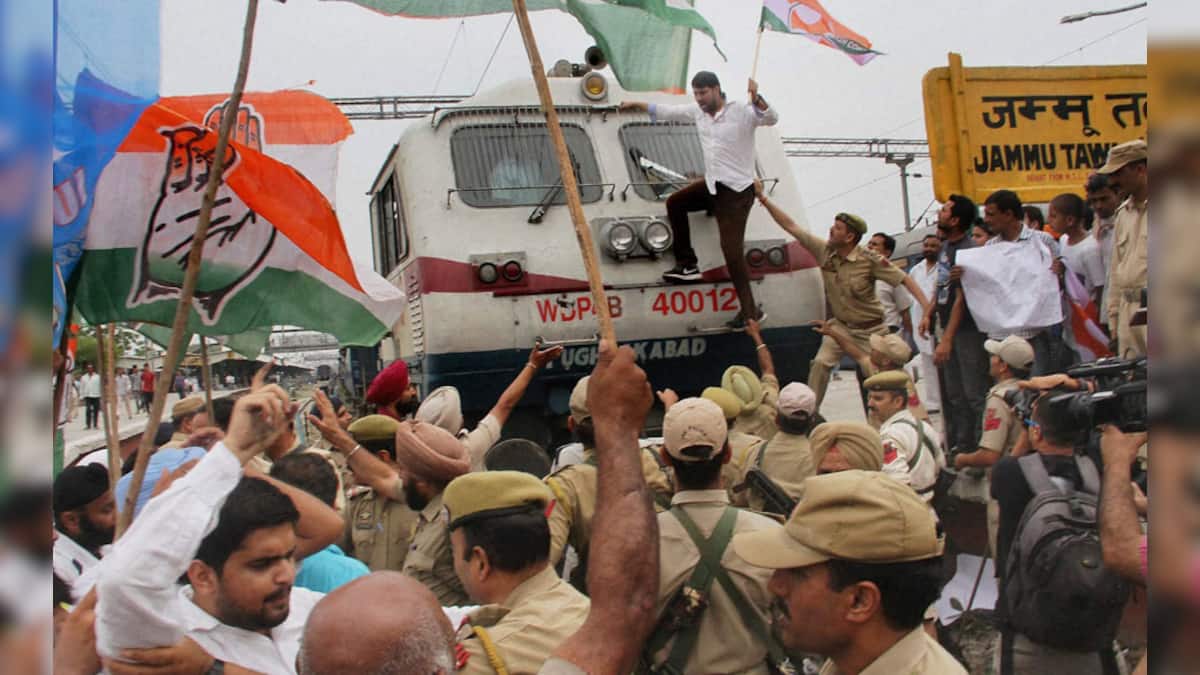 Photos: Protests against rail fare hike across India – Firstpost