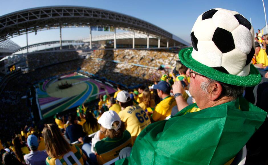 Actors perform during the opening ceremony ahead of the group A World Cup soccer match between Brazil and Croatia, the opening game of the tournament, in the Itaquerao Stadium in Sao Paulo, Brazil, Thursday, June 12, 2014. (AP Photo/Felipe Dana)