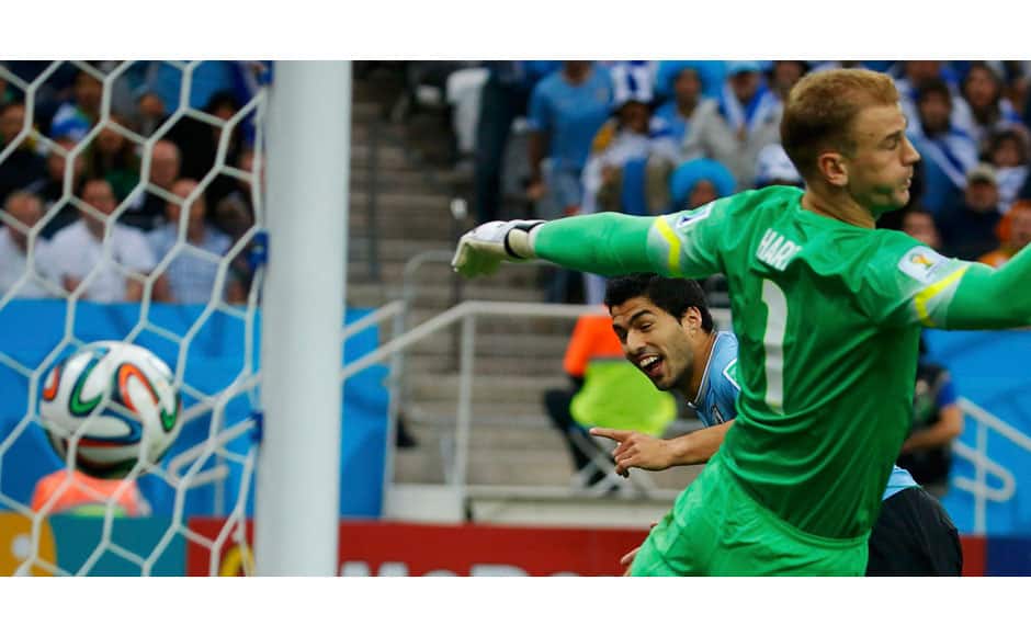 Luis Suarez gave Uruguay the lead in the 39th minute as he headed in from a superb cross from Edinson Cavani. Reuters