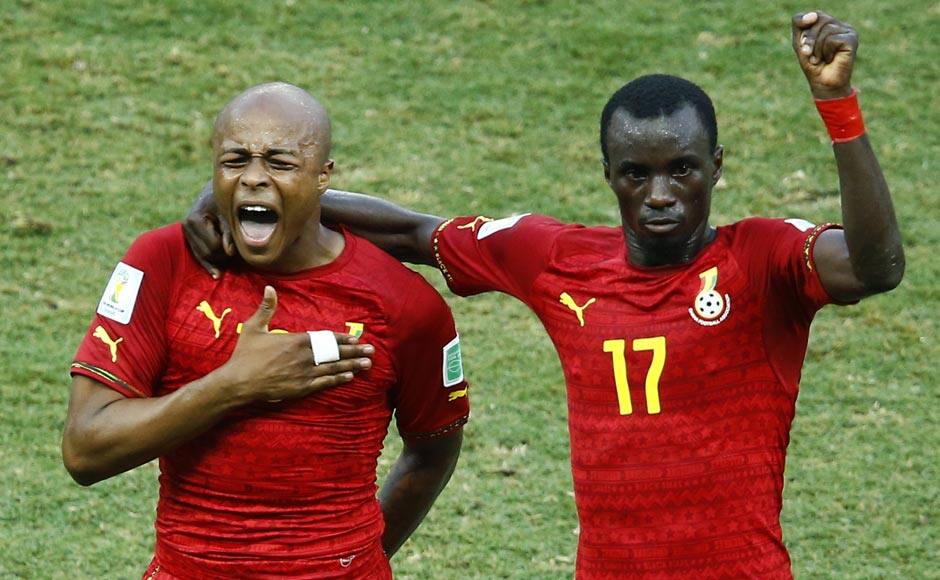 Ayew was pumped up after scoring the goal. It was a statement of intent from Ghana and a deserved goal. Reuters