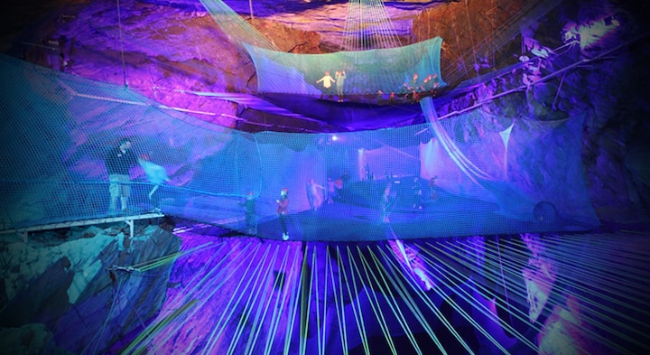 Underground delight: Check out this cave in Wales that is now the world's biggest trampoline