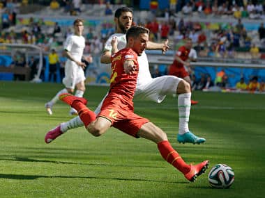 Belgium's Dries Mertens scored the winner against Algeria. AP