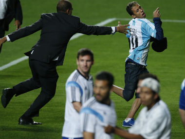 FIFA World Cup 2014: Fans invade pitch during Argentina training FIFA World Cup 2014: Fans invade pitch during Argentina training