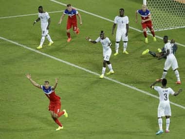 John Brooks peels away after scoring the winner for USA against Ghana. Reuters