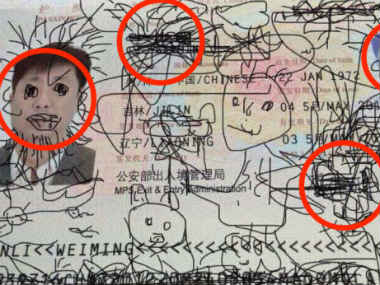 Kid drawing over dad's passport leaving him stranded: That's fake Kid drawing over dad's passport leaving him stranded: That's fake