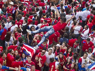 Costa Ricans go wild celebrating historic World Cup victory over Greece Costa Ricans go wild celebrating historic World Cup victory over Greece