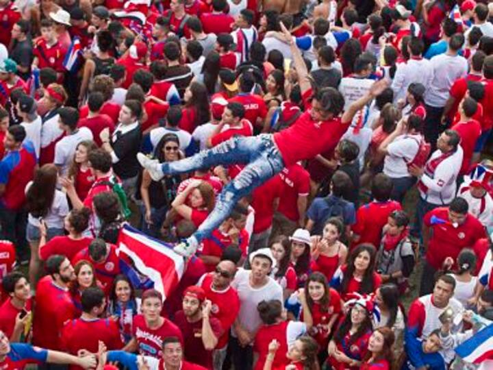 Costa Ricans go wild celebrating historic World Cup victory over Greece Costa Ricans go wild celebrating historic World Cup victory over Greece