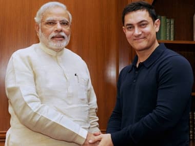 File image of PM Narendra Modi and Aamir Khan. PTI