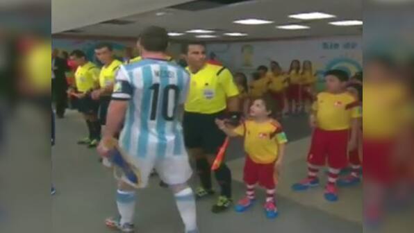 Watch: Argentina's Lionel Messi ignores super cute kid's handshake