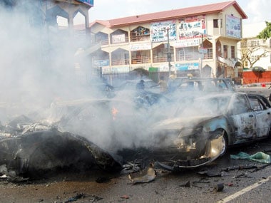 A blast in Nigeria last year. AFP