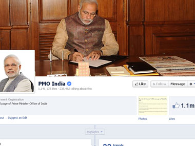 Modi a hit on Facebook too: PMO page gets over million 'likes' in 4 days Modi a hit on Facebook too: PMO page gets over million 'likes' in 4 days