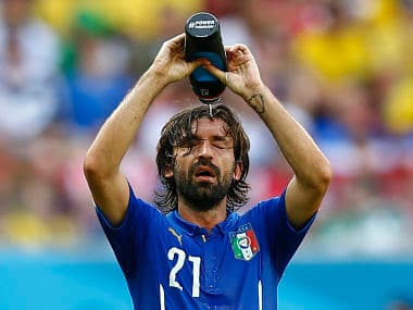 Andrea Pirlo cools off during their Group D match against Costa Rica. Reuters