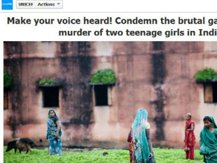UNICEF starts Facebook petition to condemn 'brutal' Badaun gangrape 