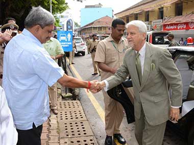 Goa Governor BV Wanchoo and CM Manohar Parrikar. 