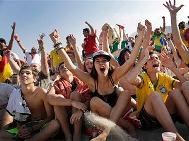 Football fans are having a party. AP