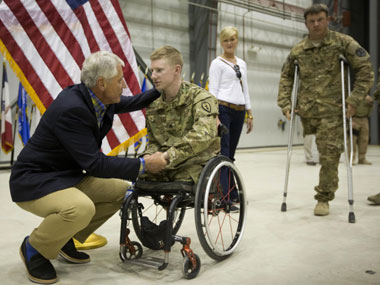 US Defence Secretary Hagel meets team that rescued Bowe Bergdahl US Defence Secretary Hagel meets team that rescued Bowe Bergdahl