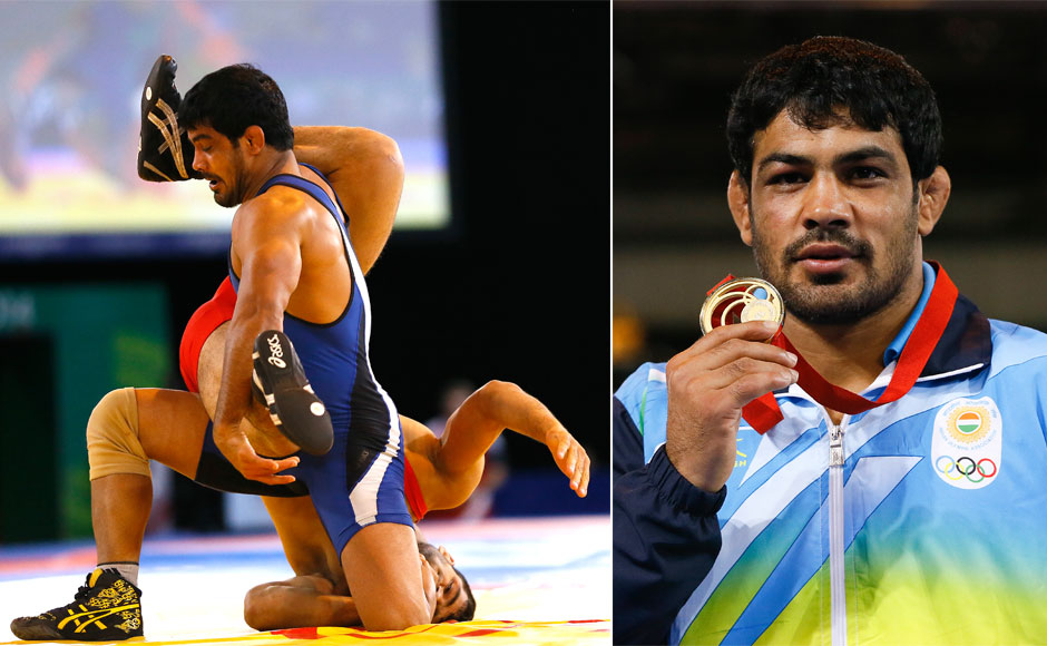 Photos: Sushil Kumar decimates Pakistan's Qamar Abbas in 107 secs to take CWG Gold Photos: Sushil Kumar decimates Pakistan's Qamar Abbas in 107 secs to take CWG Gold