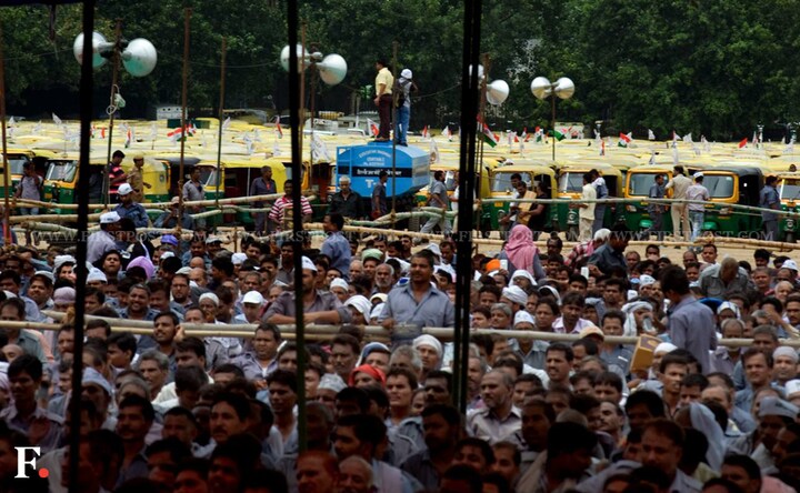 Photos: Kejriwal preps for Delhi polls, turns to auto drivers once again 