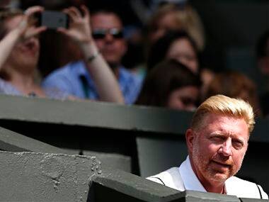 Boris Becker, coach of Novak Djokovic of Serbia, watches him play. AP
