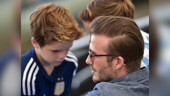 David Beckham, son Brooklyn escape unhurt in car crash