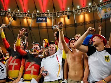 Germany fans celebrate after winning the 2014 World Cup final between Germany and Argentina. Reuters