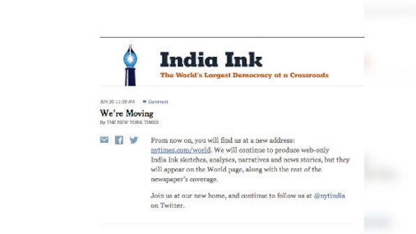 New York Times bids goodbye to India Ink, cites resource constraint
