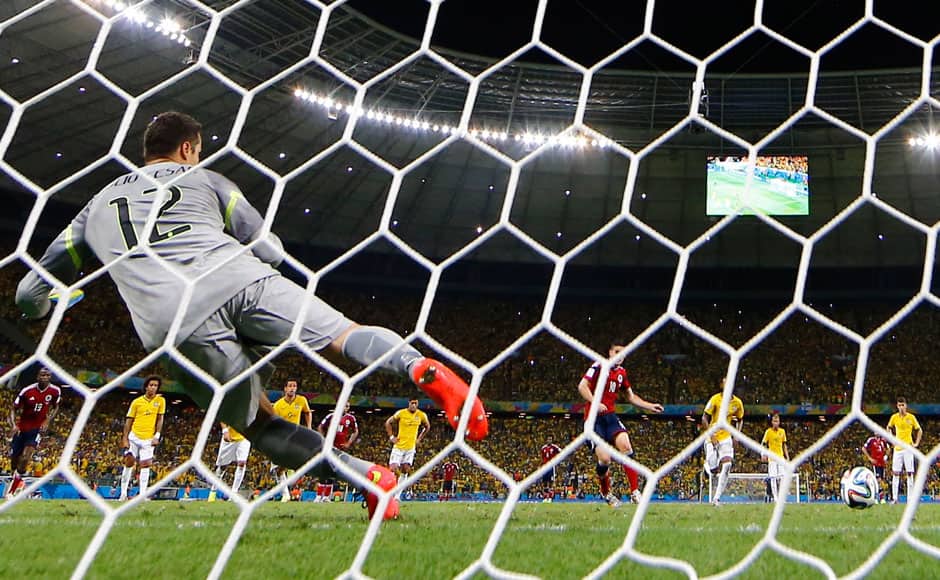Colombia's star James Rodriguez led his team's fightback. He pulled one back converting a penalty kick by sending the goalkeeper the wrong way. Reuters