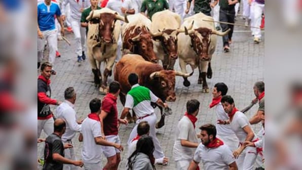 Spine chilling moments as bull gores 2 in Spain's San Fermin festival
