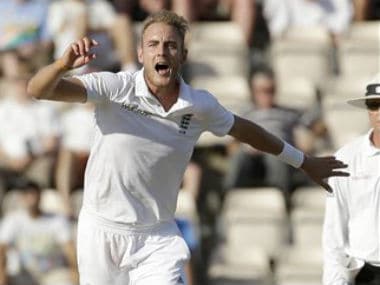 Stuart Broad in action during the match. AP