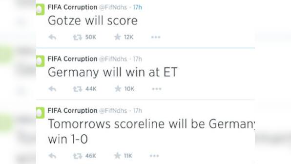 Twitter account reveals Germany vs Argentina result before match? Not really 