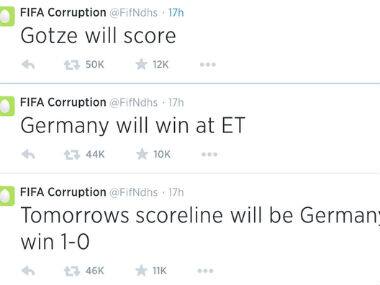 Twitter account reveals Germany vs Argentina result before match? Not really 
