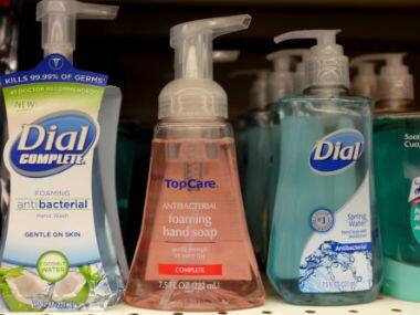 Anti-bacterial soaps are seen in this file photo. Image for representational purposes only. AFP