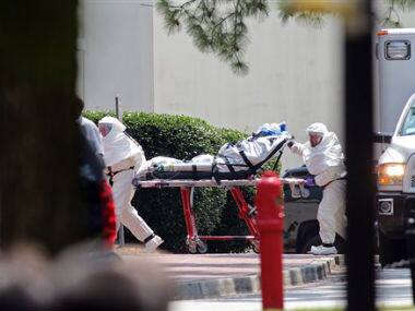 Nancy Writebol, an American aid worker from North Carolina who was infected with the Ebola virus while working in Liberia, arrives at Emory University Hospital in Atlanta. AP