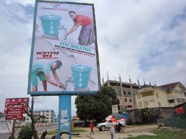 A poster warning people against Ebola in Liberia. AP 