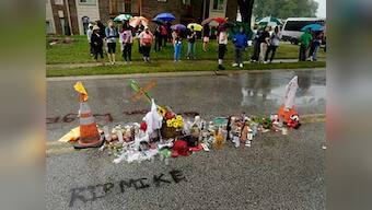 Peaceful protests in Ferguson after National Guard withdraws