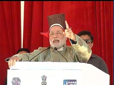 PM Narendra Modi speaks in Ladakh in 2014. ANI