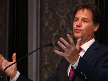 Nick Clegg during an event in Mumbai. AP