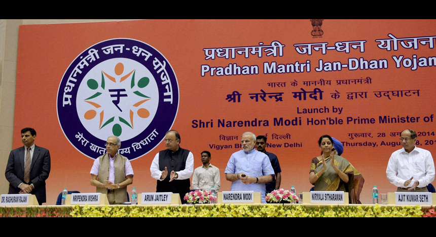 PM Modi launches the Jan Dhan Yojana, his govt's first flagship scheme PM Modi launches the Jan Dhan Yojana, his govt's first flagship scheme