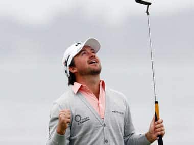 Graeme McDowell of Northern Ireland reacts to winning the U.S. Open Golf Championship in Pebble Beach, California. Reuters