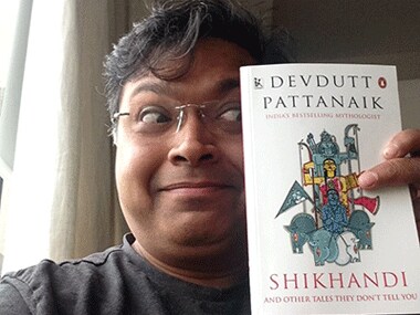 Devdutt Pattanaik poses with his book, Shikhandi and Other Tales They Don't Tell You. Courtesy: Devdutt.com