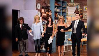 The one where Phoebe, Rachel and Monica reunite: FRIENDS girls at Jimmy Kimmel show